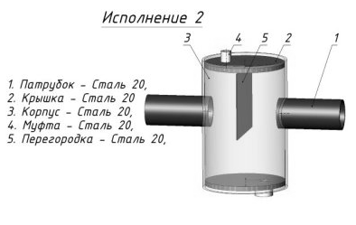 Грязевик для системы отопления чертеж